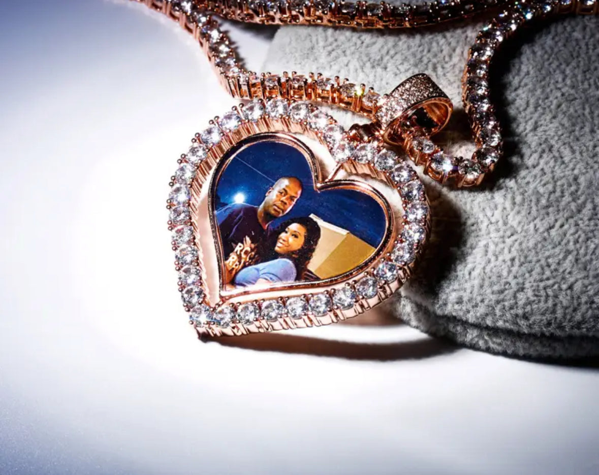 Large Custom Double Sided Heart Necklace