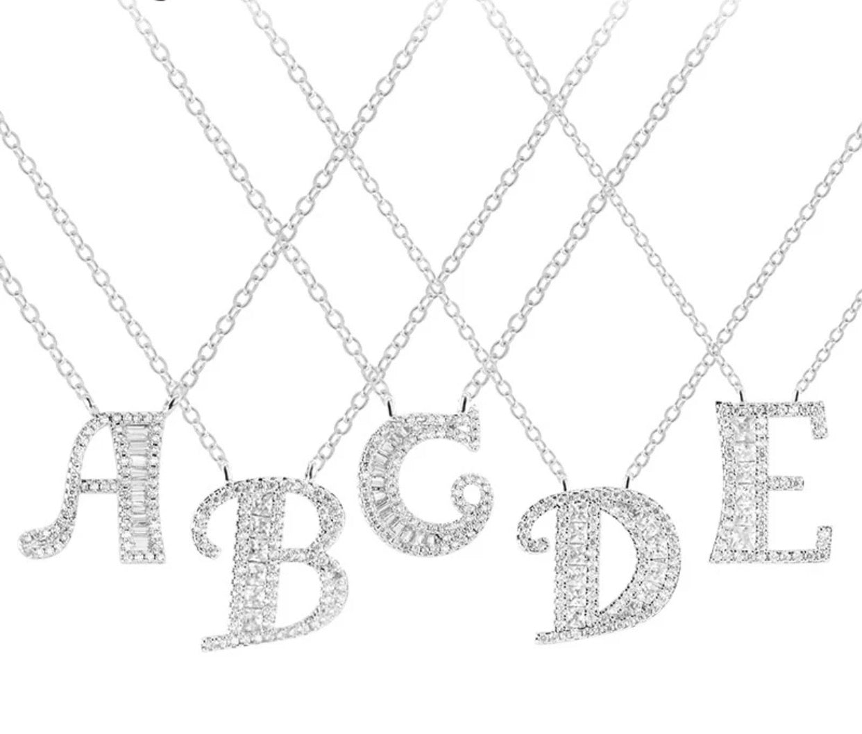 Baguette Initial Necklace