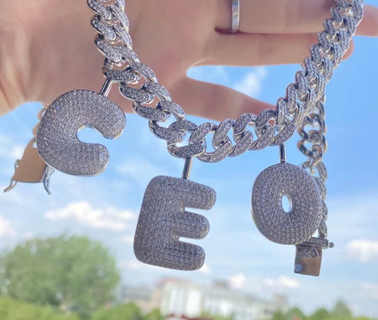 Custom Bubble Letter Cuban Link Chain
