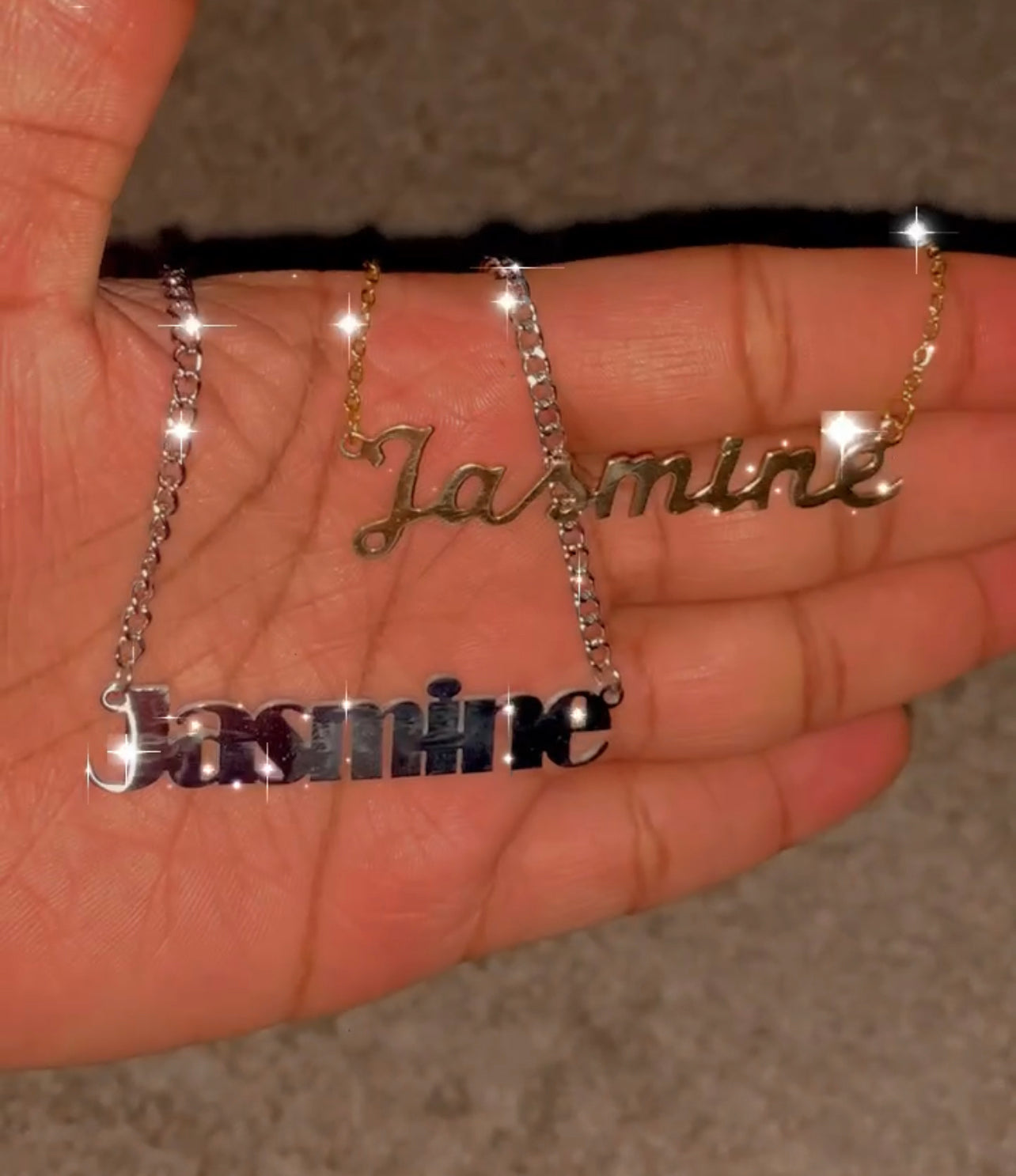 On Hand Name Necklaces