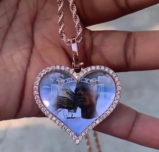 Custom Heart Photo Necklace