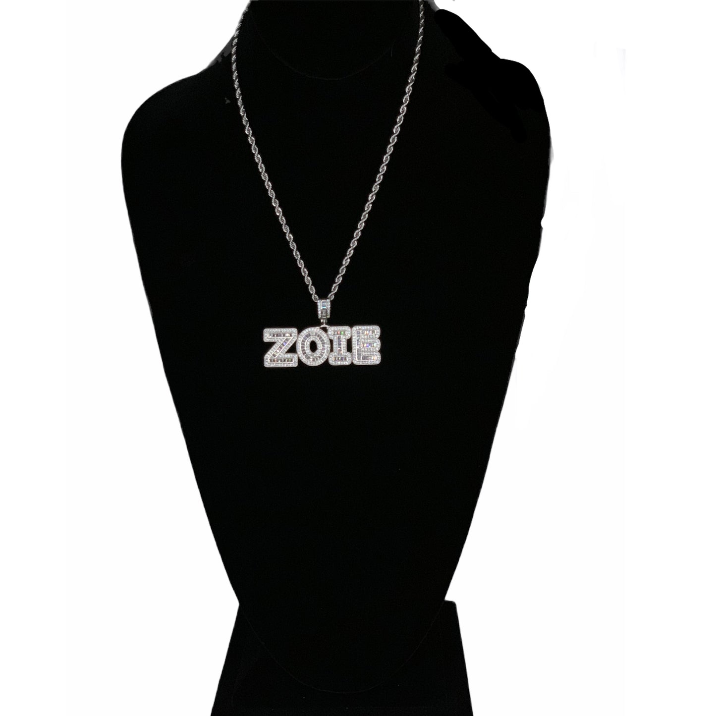 Custom Baguette Name Necklace