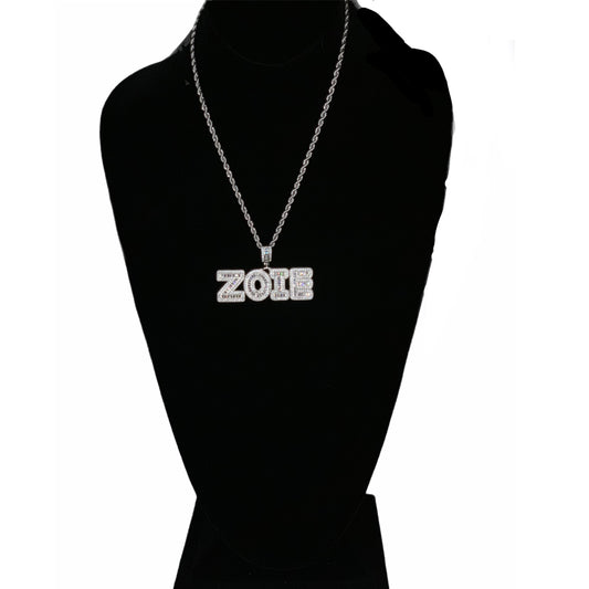 Custom Baguette Name Necklace